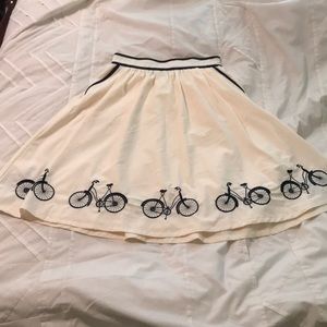 High waist bicycle print skirt